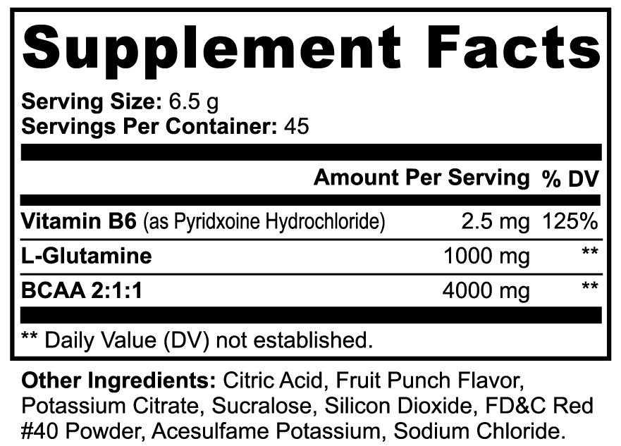 Amino BCAA Shock Powder (Fruit Punch)